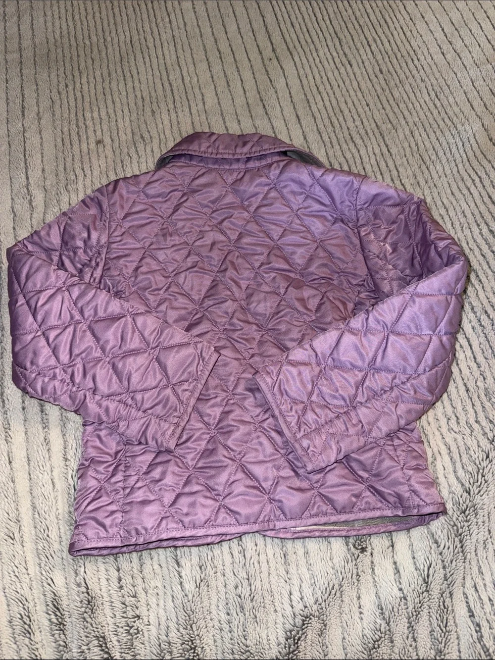 Burberry Lilac Quilted Button-Up Jacket
